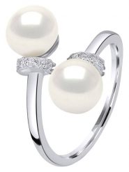 Pearl Addict Srebrny pierścionek z perłami rozmiar: onesize. Białe pierścionki Pearl Addict, z cyrkonią, srebrne. Za 217.99 zł.
