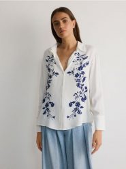 Koszula z wiskozy - wielobarwny. Koszule Reserved, l, bez wzorów, z wiskozy, bez kołnierzyka, bez ramiączek. W wyprzedaży za 59.99 zł.