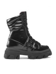 Chiara Ferragni Trapery CF3039-001 Czarny. Czarne traperki Chiara Ferragni, bez wzorów, ze skóry, bez obcasa, bez zapięcia. Za 1,439.00 zł.