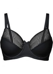 Biustonosz minimizer z siateczką. Białe biustonosze bonprix, bez wzorów. Za 54.99 zł.