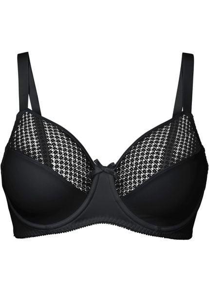 Biustonosz minimizer z siateczką. Białe biustonosze bonprix, bez wzorów. Za 54.99 zł.