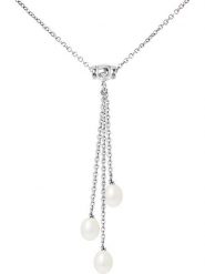 Mitzuko Srebrny naszyjnik z perłami - dł. 42 cm rozmiar: onesize. Szare naszyjniki Mitzuko, z materiału, z perłą, srebrne. Za 339.99 zł.
