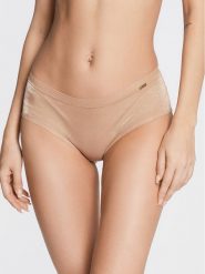 Gossard Bokserki Glossies 6274 Beżowy. Brązowe bokserki damskie Gossard, bez wzorów, z syntetyku. Za 69.99 zł.