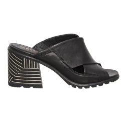 Czarne klapki Sorel Nadia ze skóry naturalnej. Czarne klapki Sorel, bez wzorów, z gumy, biznesowe, bez obcasa, na obcasie, bez zapięcia. Za 487.99 zł.
