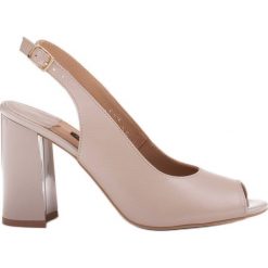 Marco Shoes Sandały damskie na wysokim obcasie beżowy. Brązowe sandały Marco Shoes, bez wzorów, bez obcasa, bez zapięcia. Za 269.00 zł.