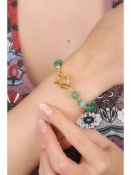 Pierres delicates Pozłacana bransoletka z agatami rozmiar: onesize. Żółte bransoletki Pierres delicates, z agatem, pozłacane. Za 34.99 zł.