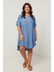 Curvy Lady Sukienka w kolorze niebieskim rozmiar: 44/46. Niebieskie sukienki Curvy Lady, bez wzorów, klasyczne, bez kołnierzyka, bez ramiączek, midi. Za 167.67 zł.