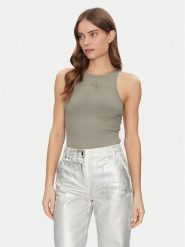 Guess Top W5GP57 KCV52 Zielony Slim Fit. Zielone topy Guess, m, z aplikacjami, z syntetyku, bez kołnierzyka, bez ramiączek. Za 122.00 zł.