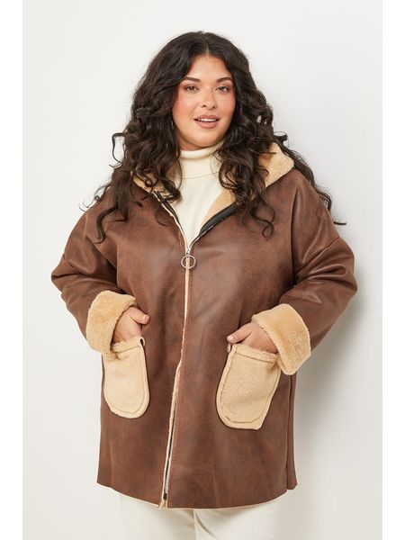 Curvy Lady Kurtka przejściowa w kolorze brązowym rozmiar: 48/50. Brązowe kurtki Curvy Lady, bez wzorów, klasyczne, bez kaptura. Za 209.33 zł.