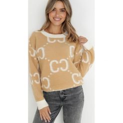 Beżowy Sweter Oversize Phisnun. Brązowe swetry Born2be, na zimę, m, bez wzorów, z dzianiny, klasyczne, bez ramiączek. W wyprzedaży za 110.49 zł.