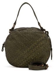 Melina C Skórzana torebka "Belfiore" w kolorze ciemnozielonym - 25 x 23 x 6 cm rozmiar: onesize. Zielone torebki klasyczne Melina C, bez wzorów, z materiału, przez ramię, bez dodatków. Za 404.99 zł.