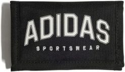 Czarny portfel Adidas Varsity. Czarne portfele adidas, bez wzorów, z materiału. Za 49.00 zł.
