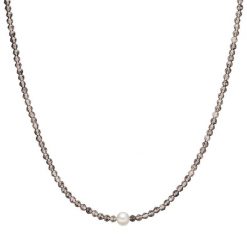 Valero Pearls Srebro wysokiej pr óby Kwarc dymny Perła hodowlana słodkowodna Naszyjniki 1 ct Damski. Białe naszyjniki Valero Pearls, z materiału, z kwarcem, srebrne. Za 389.99 zł.
