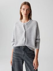 OPUS Kardigan w kolorze szarym rozmiar: 40. Szare swetry Opus, bez wzorów, z wełny, bez ramiączek. Za 173.99 zł.