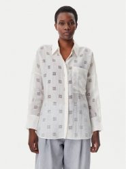 HUGO Koszula Essence 50531562 Biały Oversize. Białe koszule Hugo, bez wzorów, z syntetyku, bez kołnierzyka, bez ramiączek. Za 559.99 zł.