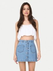 ONLY Top Lou 15342566 Biały Cropped Fit. Białe topy ONLY, xs, bez wzorów, z bawełny, bez kołnierzyka, bez ramiączek. Za 59.99 zł.