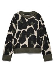 Vero Moda Sweter w kolorze kremowo-oliwkowo-czarnym rozmiar: XS. Brązowe swetry Vero Moda, xs, bez wzorów, bez ramiączek. Za 109.95 zł.