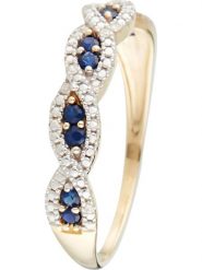 CARATELLI Złoty pierścionek "Saly" z diamentami i szafirami rozmiar: 52. Żółte pierścionki CARATELLI, z diamentem, złote. Za 962.45 zł.