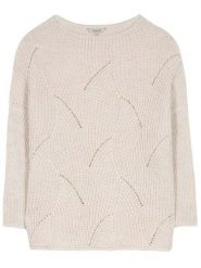 Herrlicher Sweter "Loule" w kolorze kremowym rozmiar: M. Brązowe swetry Herrlicher, m, bez wzorów, ze splotem, bez ramiączek. Za 184.89 zł.
