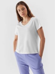 4F T-Shirt 4FAW23TTSHF0908 Biały Regular Fit. Białe t-shirty 4f, m, bez wzorów, z bawełny, bez kołnierzyka, bez ramiączek. Za 49.99 zł.