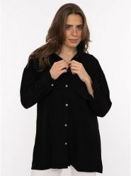 Zwillingsherz Koszula w kolorze czarnym rozmiar: onesize. Czarne koszule Zwillingsherz, bez wzorów, bez kołnierzyka, bez ramiączek. Za 113.99 zł.