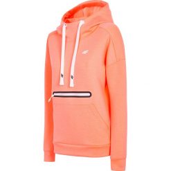 Bluza damska BLD007 - koral neon. Bluzy 4f, bez wzorów, z bawełny, bez ramiączek, z kapturem. W wyprzedaży za 99.99 zł.