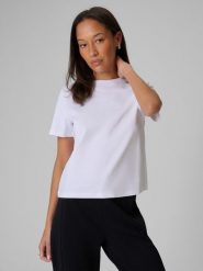 4F T-shirt regular gładki damski - biały XS. Białe t-shirty 4f, uniwersalny, bez wzorów, z materiału, bez kołnierzyka, bez ramiączek. Za 79.99 zł.