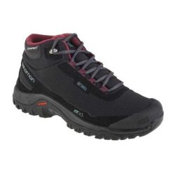 Buty Damskie Shelter. Czarne buty trekkingowe Salomon, bez wzorów, z koronki, bez zapięcia, trekkingowe. Za 798.99 zł.