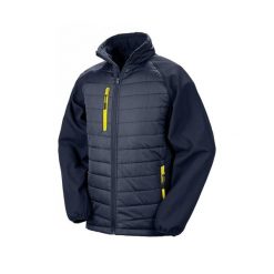 Kurtka puchowa z recyklingu Result Softshell Black Compass Softshell. Niebieskie kurtki RESULT, m, bez wzorów, z materiału, bez kaptura. Za 218.75 zł.
