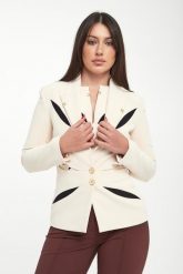 Żakiet z krepy z wycięciami ELISABETTA FRANCHI. Marynarki i żakiety Elisabetta Franchi, bez wzorów, bez ramiączek. Za 2,339.00 zł.