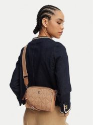 Calvin Klein Torebka Emblem Aop Jacquard Bucket LV04F3648G Beżowy. Brązowe listonoszki Calvin Klein, bez wzorów, z materiału, bez dodatków. Za 409.99 zł.