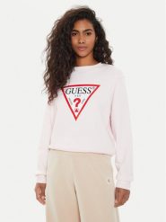 Guess Bluza W2YQ16 KBA11 Różowy Regular Fit. Czerwone bluzy Guess, xl, z aplikacjami, z bawełny, bez kaptura. Za 179.99 zł.