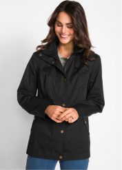 Kurtka ze stójką. Czarne kurtki bonprix, bez wzorów, bez kaptura. Za 219.99 zł.