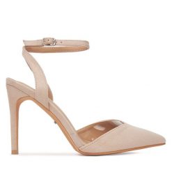 Szpilki DeeZee. Brązowe szpilki DeeZee, bez wzorów, bez obcasa, na szpilce, bez zapięcia. Za 129.99 zł.