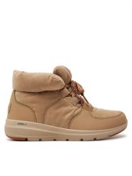 Skechers Botki Glacial Ultra - Trend Up 144194 Beżowy. Brązowe botki Skechers, bez wzorów, z materiału, bez obcasa, na płaskiej podeszwie, bez zapięcia. Za 269.99 zł.