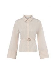 Neo Noir Bluzka damska - Clarida Rose Kobiety Sztuczne włókno beżowy|biały w paski, 42. Białe bluzki Neo Noir, bez wzorów, z włókna, biznesowe, bez kołnierzyka, bez ramiączek. Za 349.95 zł.