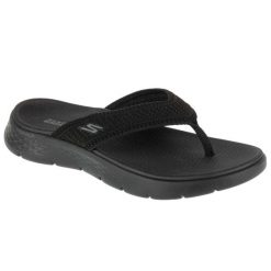 Japonki damskie, Go Walk Flex Sandal - Holly. Czarne japonki Skechers, bez wzorów. Za 189.99 zł.