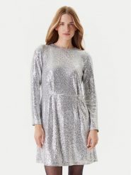 United Colors Of Benetton Sukienka dzianinowa 4RO6DV0AC Srebrny Regular Fit. Szare sukienki United Colors Of Benetton, xs, bez wzorów, z dzianiny, bez kołnierzyka, bez ramiączek. Za 349.99 zł.