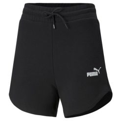 Krótkie spodenki damskie Puma ESS 5''. Czarne szorty sportowe Puma, bez wzorów, z dresówki, z podwyższonym stanem, na fitness i siłownię. Za 154.05 zł.