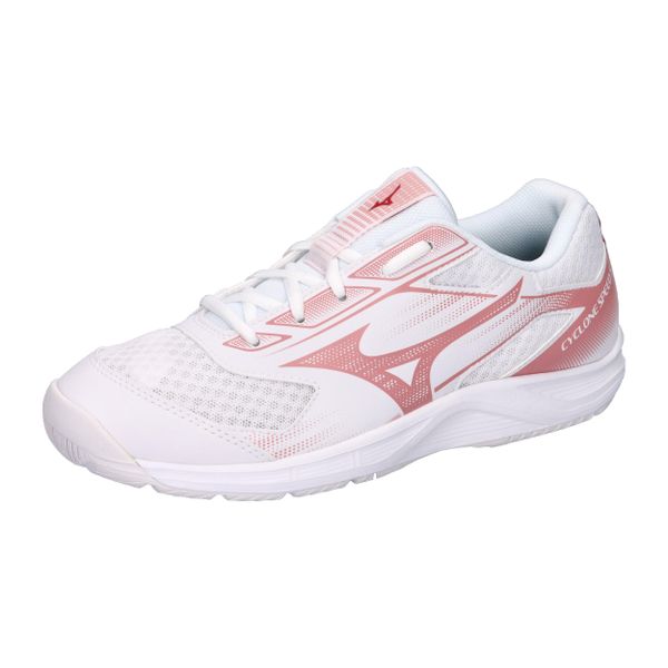 Damskie buty halowe Mizuno Cyclone Speed 5. Białe buty treningowe Mizuno, bez wzorów, z gumy, bez zapięcia, do siatkówki. Za 266.00 zł.