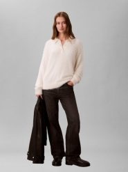 Calvin Klein Jeans Sweter z dzianiny Kobiety biały, S. Białe swetry Calvin Klein Jeans, s, bez wzorów, z dzianiny, sportowe, bez ramiączek. Za 329.95 zł.