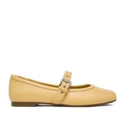 Baleriny JENNY. Żółte baleriny Jenny, bez wzorów, bez obcasa, bez zapięcia. Za 89.99 zł.