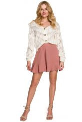 Rozkloszowana Mini Spódniczka z Falbanką - Różowa. Czerwone spódnice MOE, l, bez wzorów, z elastanu, mini, rozkloszowane. Za 165.90 zł.