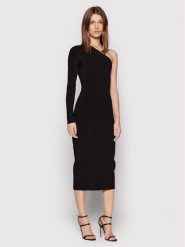 Victoria Victoria Beckham Sukienka koktajlowa One Shoulder 1222KDR003593A Czarny Slim Fit. Czarne sukienki Victoria Victoria Beckham, bez wzorów, z wiskozy, wizytowe, bez kołnierzyka, bez ramiączek. Za 3,379.00 zł.