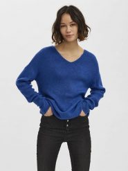 Vero Moda Sweter w kolorze niebieskim rozmiar: L. Niebieskie swetry Vero Moda, l, bez wzorów, bez ramiączek. Za 96.60 zł.