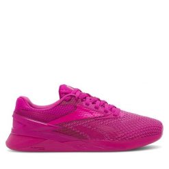 Buty na siłownię Reebok. Czerwone buty treningowe Reebok, bez wzorów, bez zapięcia, na fitness i siłownię. Za 359.99 zł.