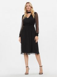 Nissa Sukienka koktajlowa RC14354 Czarny Regular Fit. Czarne sukienki Nissa, bez wzorów, z jedwabiu, wizytowe, bez kołnierzyka, bez ramiączek. Za 1,369.00 zł.