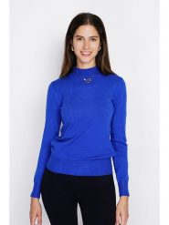 ASSUILI Sweter w kolorze niebieskim rozmiar: 40. Niebieskie swetry Assuili, bez wzorów, z kaszmiru, klasyczne, bez ramiączek. Za 152.62 zł.