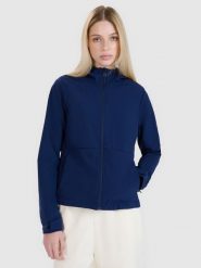 4F Kurtka softshell wiatroodporna membrana 5000 damska - granatowa M. Niebieskie kurtki 4f, na zimę, m, bez wzorów, z dzianiny, klasyczne, z kapturem. W wyprzedaży za 159.99 zł.