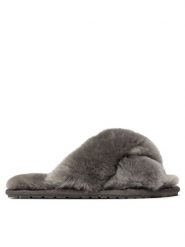EMU Australia Kapcie Mayberry W11573 Szary. Szare kapcie Emu Australia, bez wzorów, ze skóry. Za 189.99 zł.